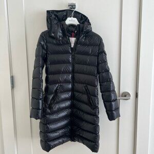 Moncler Shiny Black Moka Long Down Jacket